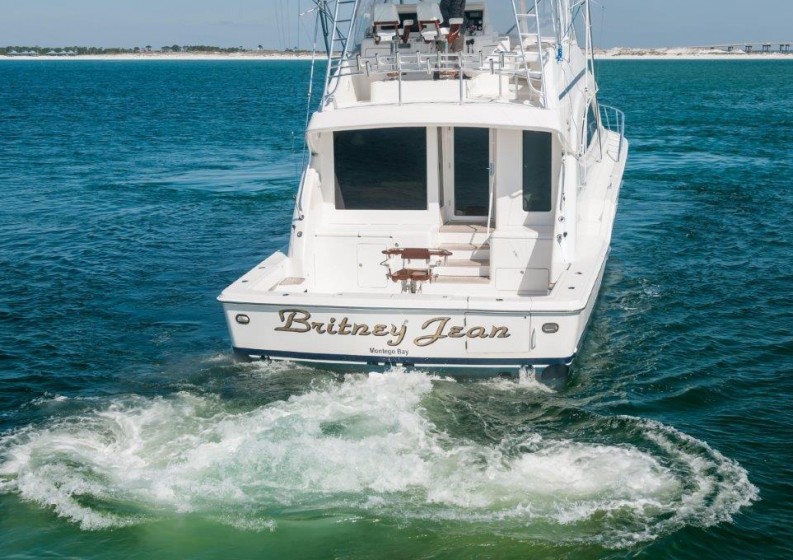 Brittany Jean Yacht Photos Pics 2003 67 Bertram Convertible "Brittany Jean" Transom