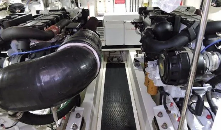 63 Riviera Engine Room