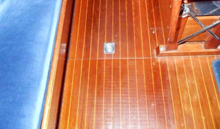 37 Nautor Swan Varnished teak and holly cabin sole