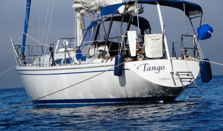 35 Ericson Transom at Anchor