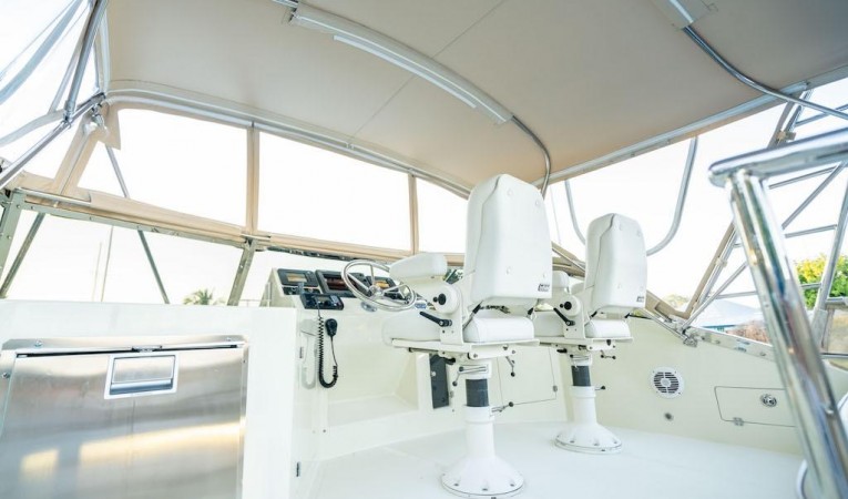 52 Midnight Lace Flybridge Refrigerator and Helm Seating