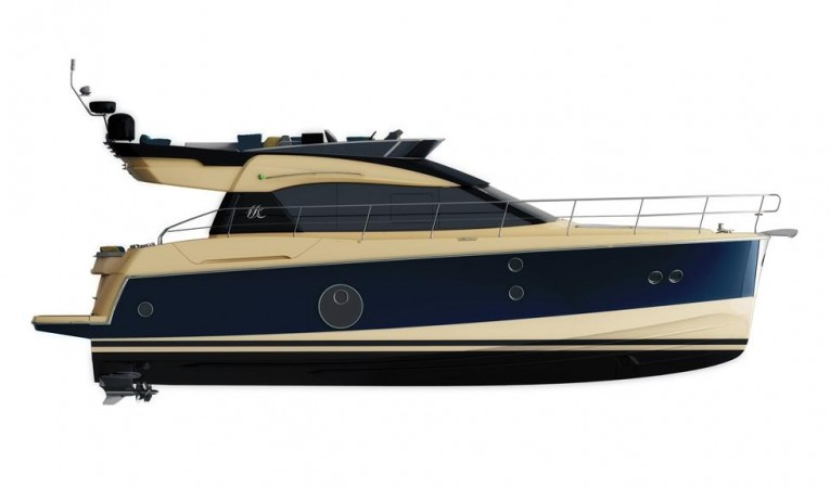 50 Beneteau Blue and Cream Exterior Color