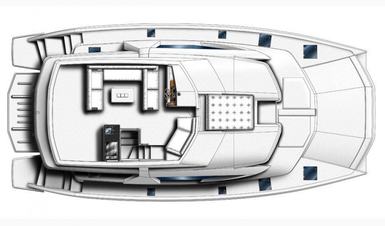 51 Leopard Manufacturer Provided Image: Leopard 51 PC Flybridge Layout Plan