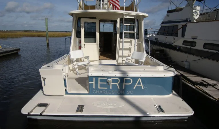 42 Fox Island cockpit door