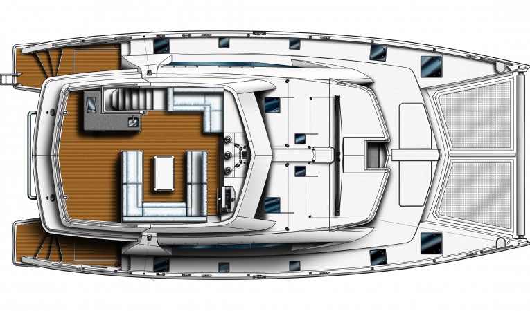 58 Robertson & Caine Manufacturer Provided Image: Leopard 58 FLybridge Layout Plan