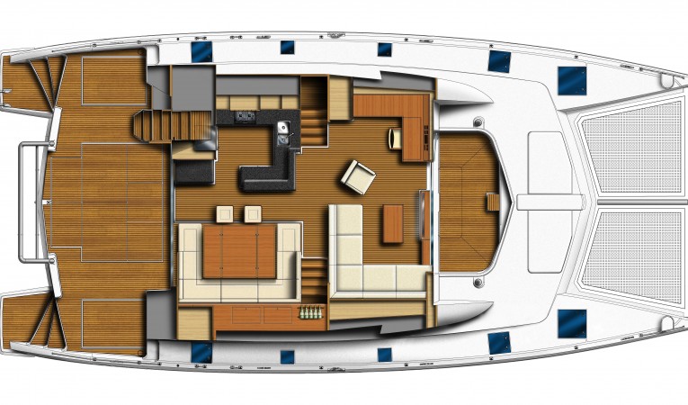 58 Robertson & Caine Manufacturer Provided Image: Leopard 58 Upper Deck Layout Plan