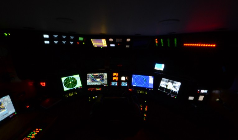65 Bering Pilothouse Console (Night)