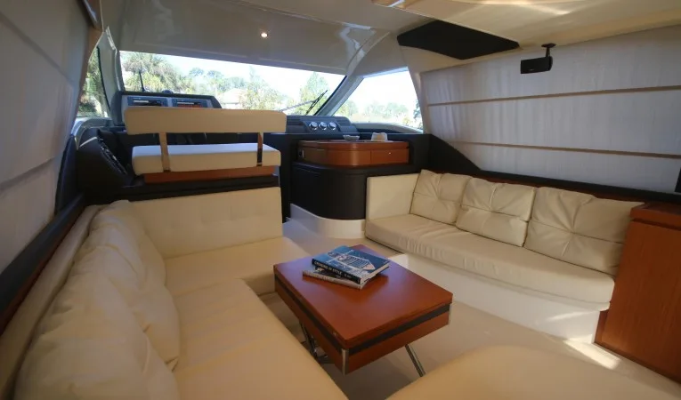 47 Ferretti Yachts salon toward helm