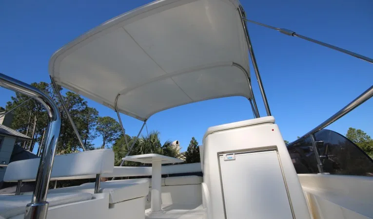 47 Ferretti Yachts bimini detail