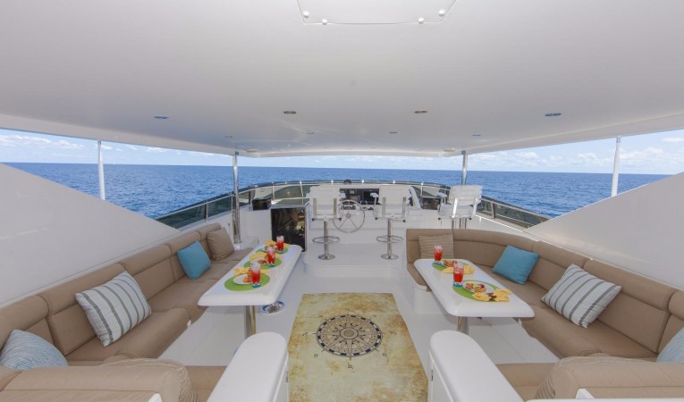 97 Hargrave Flybridge Port and Starboard Settee Looking Forward