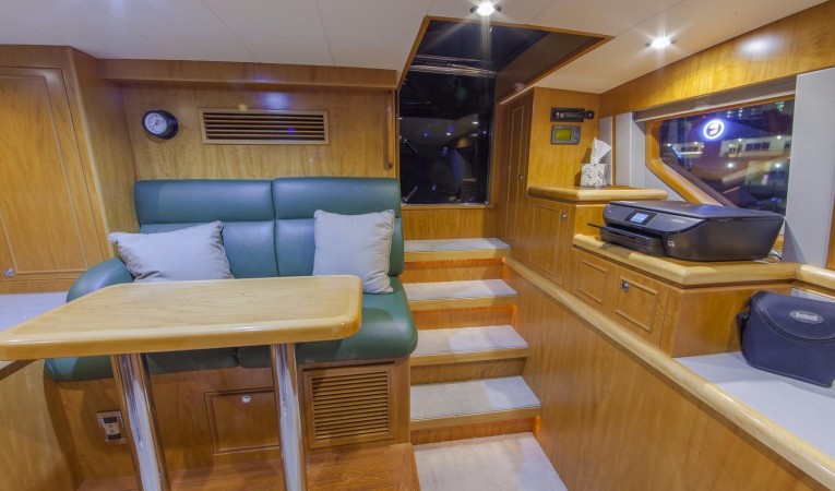 97 Hargrave Pilot House Settee and Access to Flybridge
