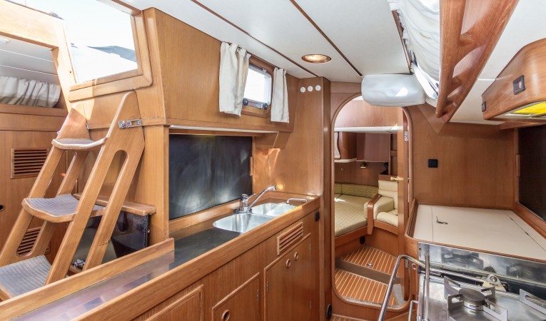 53 Nautor Swan Galley looking aft