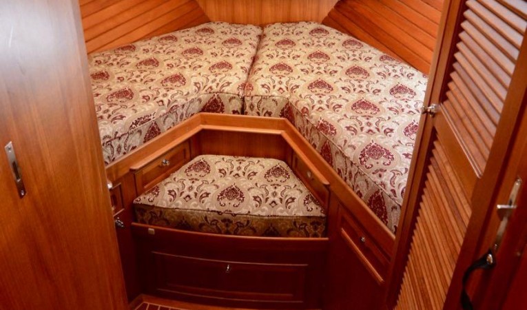 36 Selene Guest Stateroom- Vee berth with filler cusion