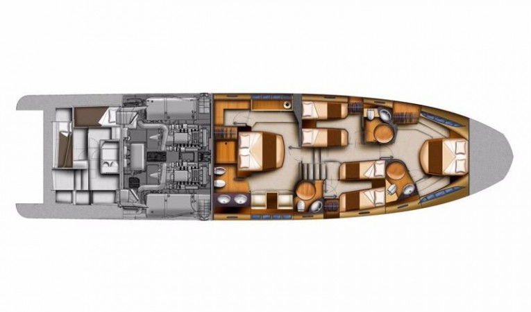 70 Azimut Lower Deck Arrangement