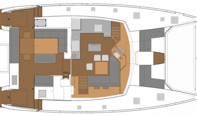 50 Fountaine Pajot Manufacturer Provided Image: Fountaine Pajot SABA 50 Deck Layout Plan