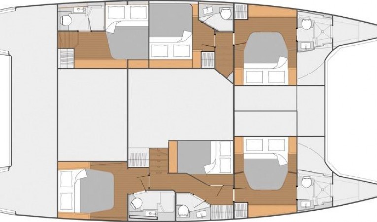 50 Fountaine Pajot Manufacturer Provided Image: Fountaine Pajot SABA 50 6 Cabin Layout Plan