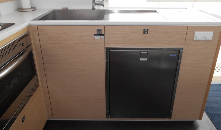 45 Outremer Galley Sink and Refrigerator