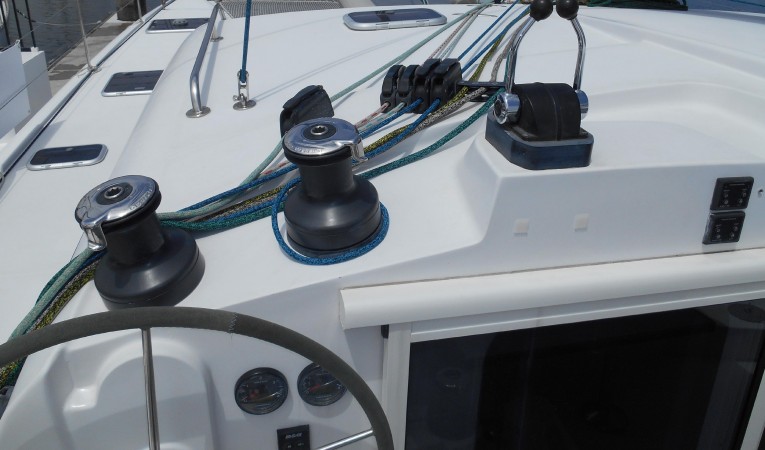 45 Outremer Sail Controls at Helm