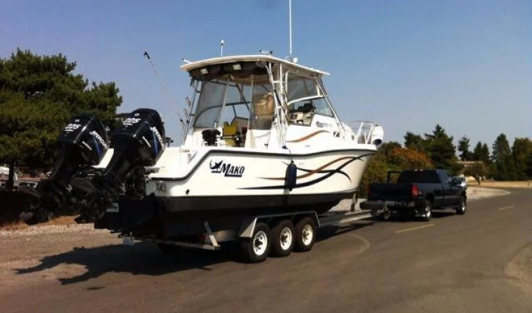 31 Mako Starboard side on trailer
