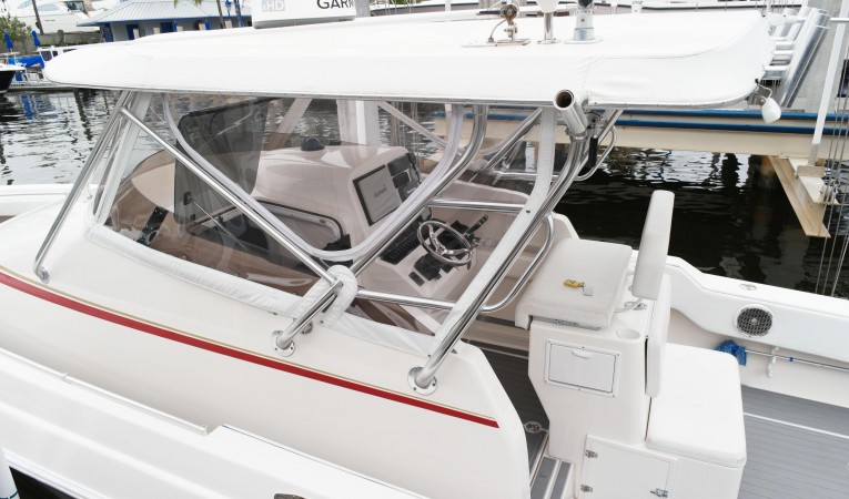 36 Contender Helm Deck Portside View