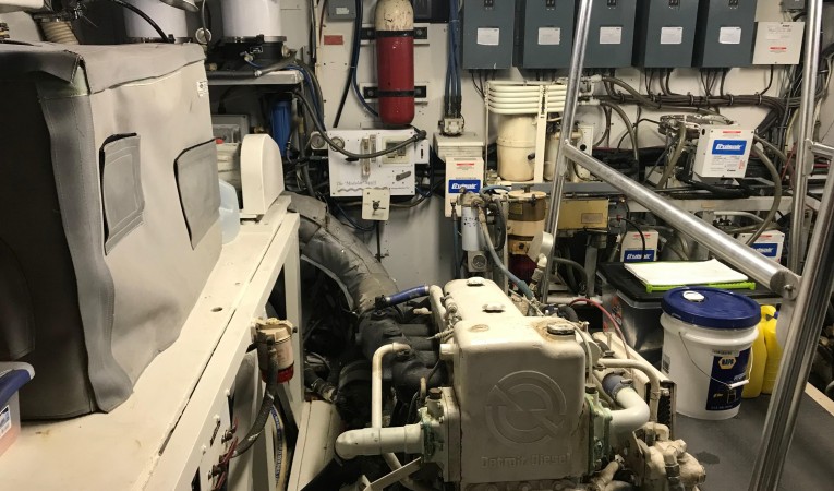 58 Hatteras Engine Room