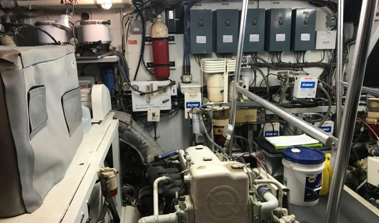 58 Hatteras Engine Room