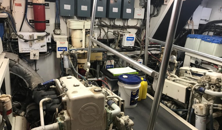 58 Hatteras Engine Room