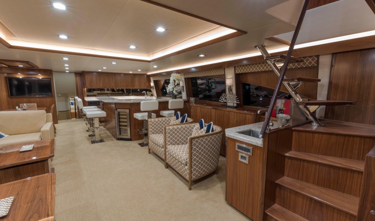 92 Viking Salon and stairs to enclosed bridge