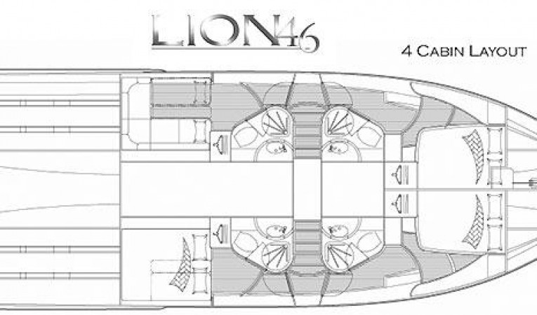 46 Lion Manufacturer Provided Image: 4 Cabin Layout