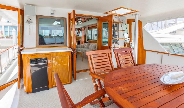 53 Hatteras Aft Deck to Salon