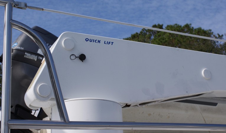 42 Nordic Tugs quick lift davit on aft deck