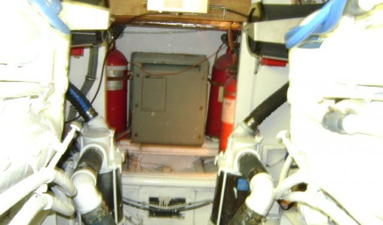 43 Bertram Main Engine Room