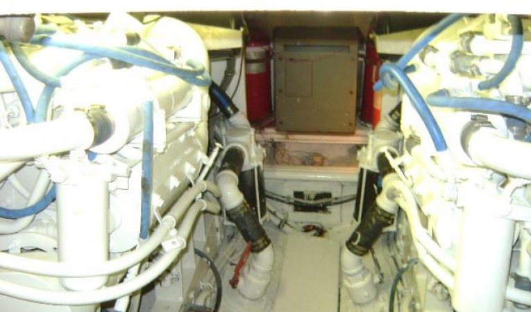 43 Bertram Main Engine Room