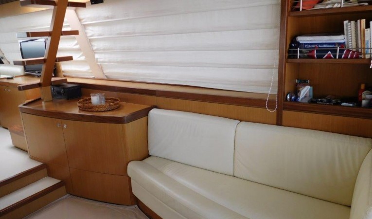 63 Ferretti Yachts Salon - Settee - Port Side