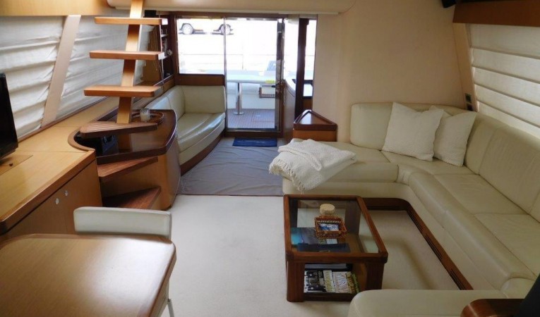 63 Ferretti Yachts Salon - Looking Aft