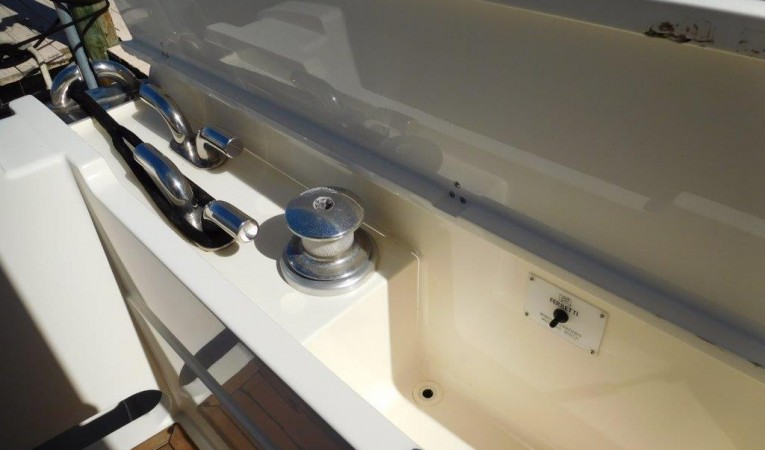 63 Ferretti Yachts Port Aft Cleats and Line Storage