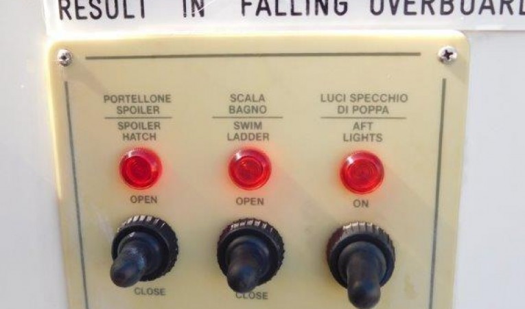 63 Ferretti Yachts Swim Platform Hatch and Swim Ladder Controls