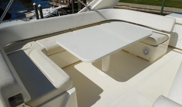 63 Ferretti Yachts Flybridge Seating and Dining Area