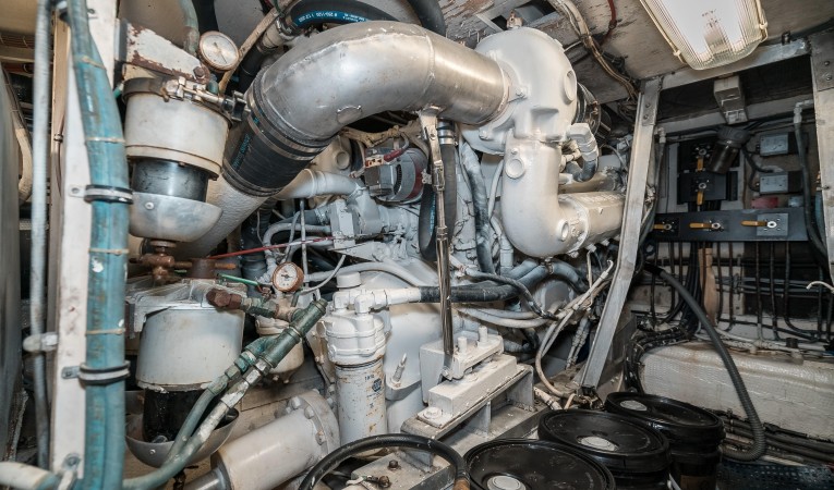 52 Hatteras Port Engine