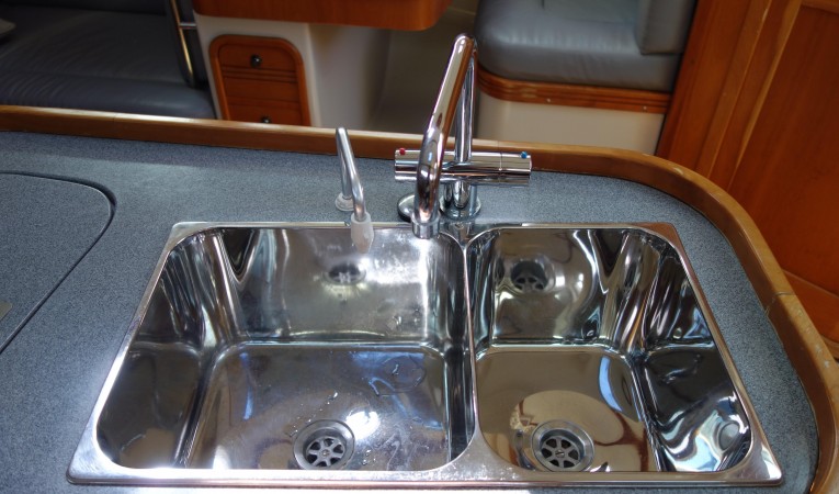 40 C&C Double Sink in Galley