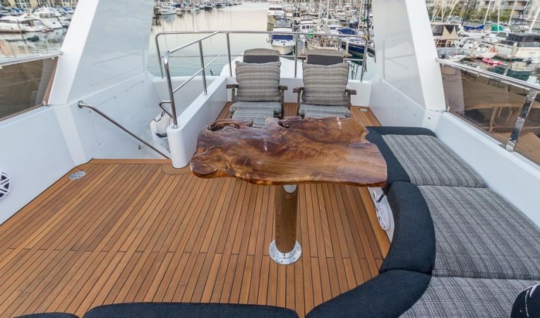 120 Platinum Fly Bridge Burl Table