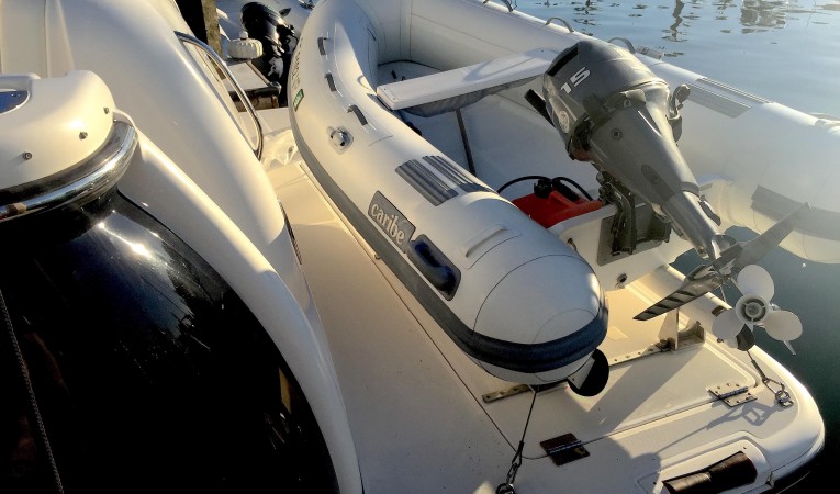 44 Tiara Dinghy on Stern Davit