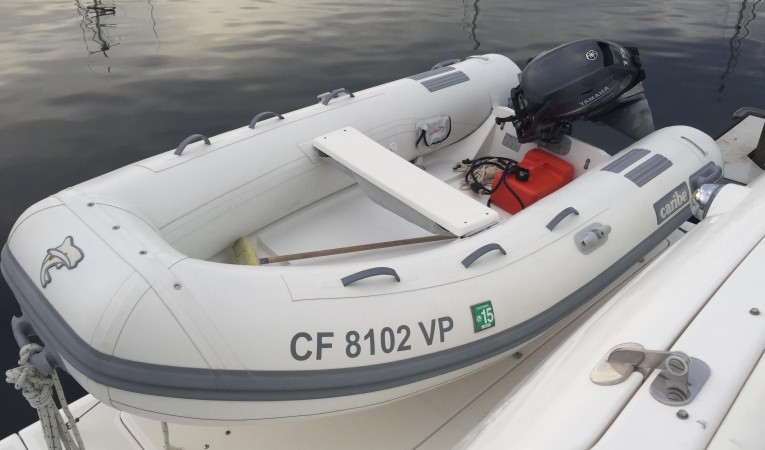 44 Tiara Dinghy on Stern Davit