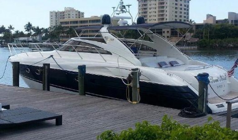 50 Viking Princess Side Profile at Dock