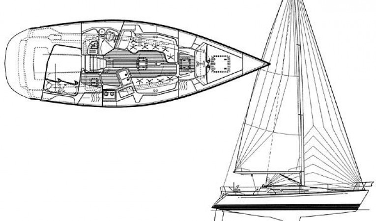 36 C&C Manufacturer Provided Image: 110 Sail plan and cabin