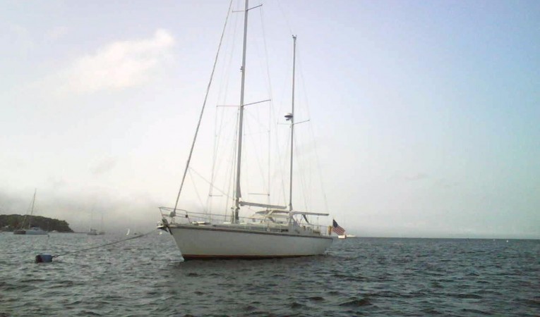 53 Amel at anchor