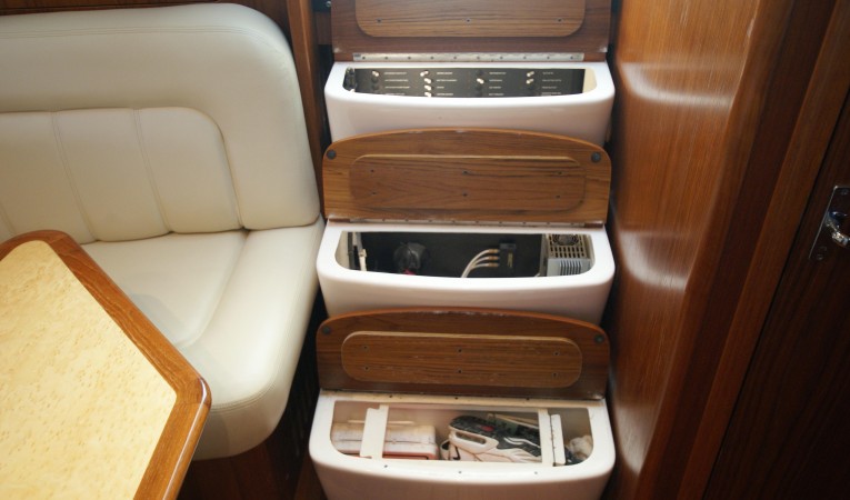 32 Tiara storage and panel access under stairs