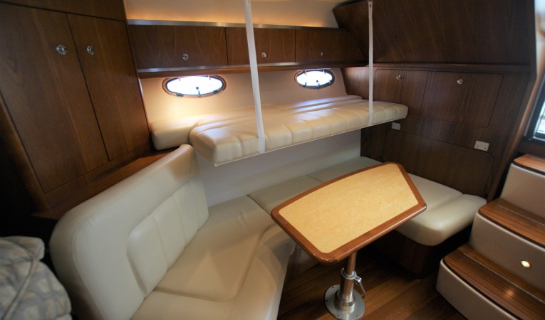 32 Tiara hinged bunk above seating area