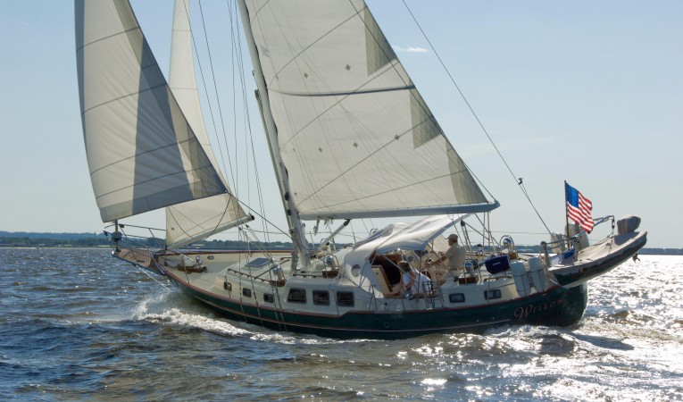 42 Westsail Genoa - club boom staysail - full batten Main