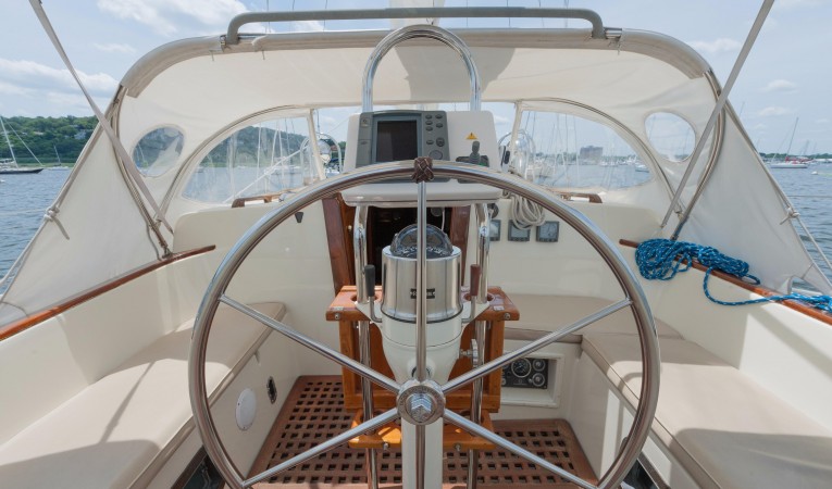 42 Westsail Protected comfortable large Cockpit